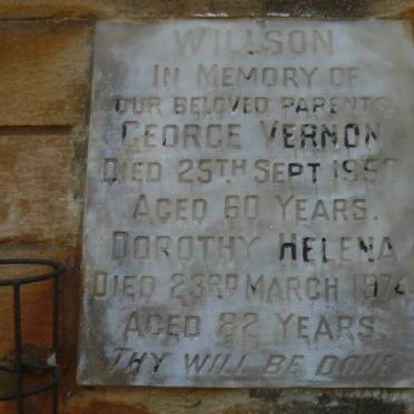 WILLSON George Vernon -1950 &amp; Dorothy Helena -1974
