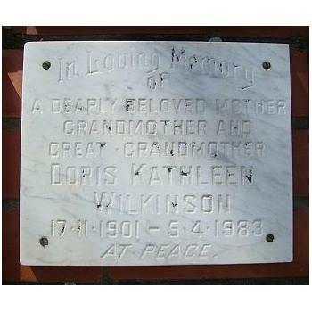 WILKINSON Doris Kathleen 1901-1983