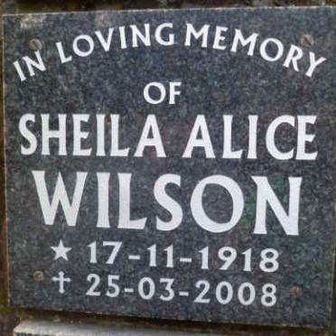 WILSON Sheila Alice 1918-2008
