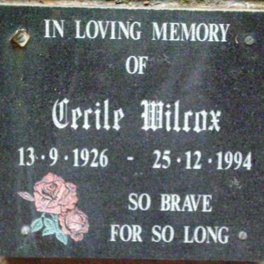 WILCOX Cecile 1926-1994