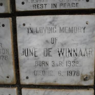 WINNAAR June, de 1932-1978