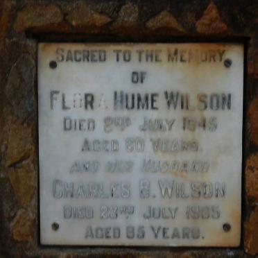 WILSON Charles B. -1965 &amp; Flora Hume -1945