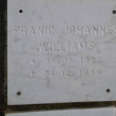 WILLIAMS Franic Johannes 1928-1989