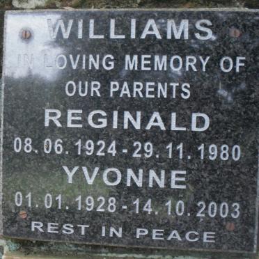 WILLIAMS Reginald 1924-1980 &amp; Yvonne 1928-2003