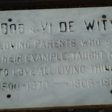 WITT Bob, de 1900-1970 &amp; Vi 1906-1965