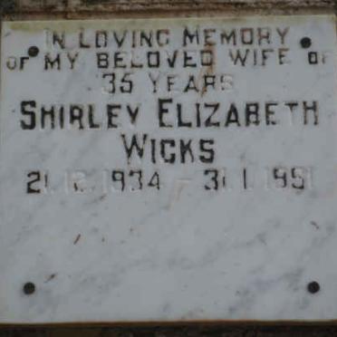 WICKS Shirley Elizabeth 1934-1991
