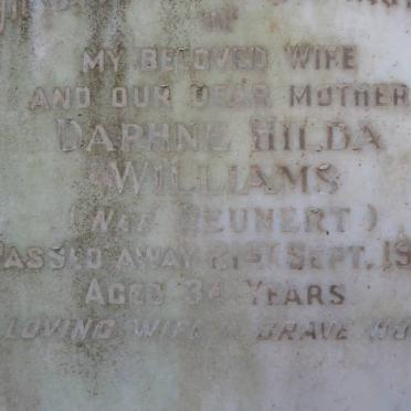 WILLIAMS Daphne Hilda nee REUNERT -1964