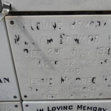 WIFE William Edward -1935 &amp; Jessie Mildred -1973