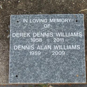 WILLIAMS Derek Dennis 1958-2011 :: WILLIAMS Dennis Alan 1959-2009