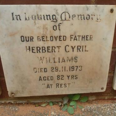 WILLIAMS Herbert Cyril -1973