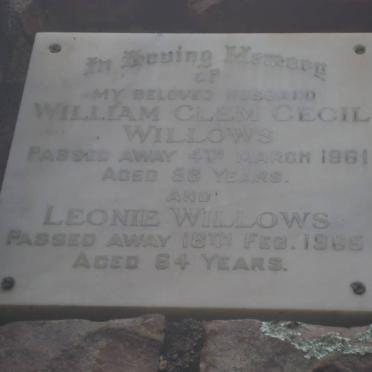 WILLOWS William Clem Cecil -1961 &amp; Leonie -1965