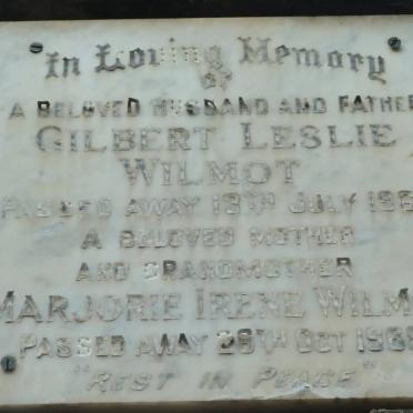 WILMOT Gilbert Leslie -1964 &amp; Marjorie Irene -1968