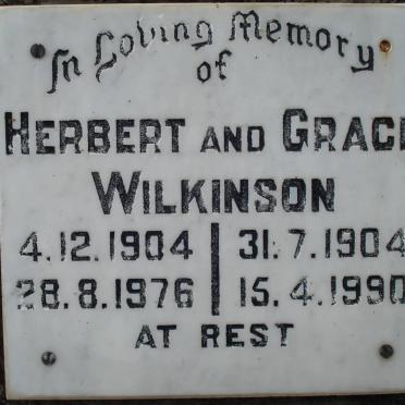 WILKINSON Herbert 1904-1976 &amp; Grace 1904-1990