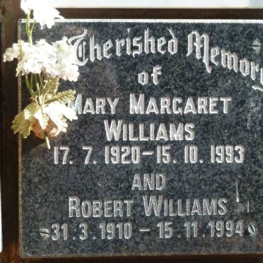WILLIAMS Robert 1910-1994 &amp; Mary Margaret 1920-1993