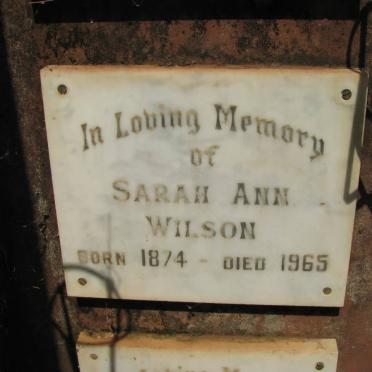 WILSON Sarah Ann 1874-1965