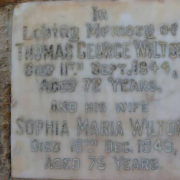 WILTON Thomas George -1944 &amp; Sophia Maria -1949