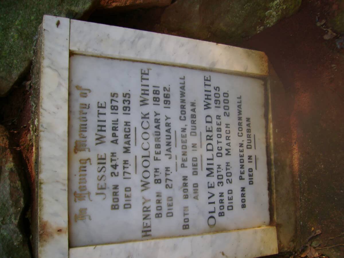 WHITE Henry Woolcock 1881-1962 &amp; Jessie 1875-1935 :: WHITE Olive Mildred 1905-2000