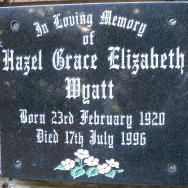WYATT Hazel Grace Elizabeth 1920-1996