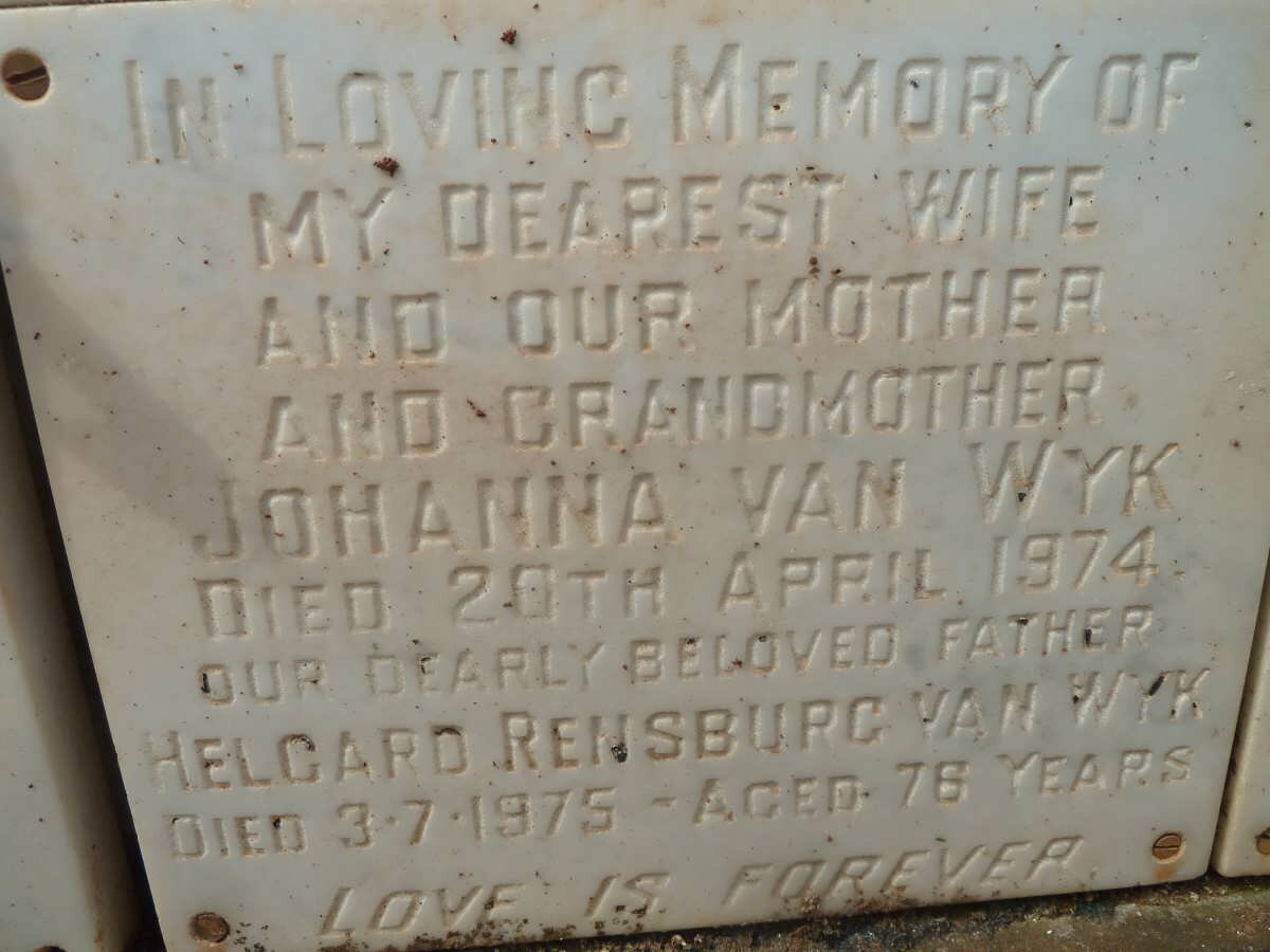 WYK Helgard Rensburg, van -1975 &amp; Johanna -1974