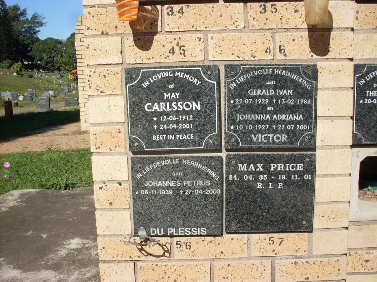 CARLSSON :: PLESSIS du :: PRICE :: VICTOR