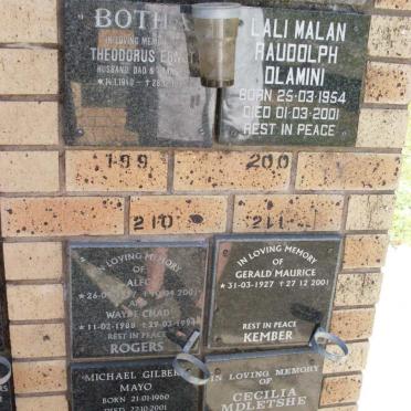 BOTHA :: DLAMINI :: KEMBER :: MAYO :: MDLETSHE :: ROGERS