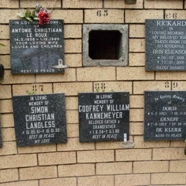 KANNEMEYER :: DE KLERK :: LANDLESS :: RICKARD :: LE ROUX