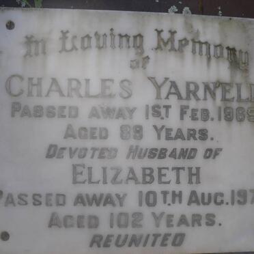 YARNELL Charles -1965 &amp; Elizabeth -1978