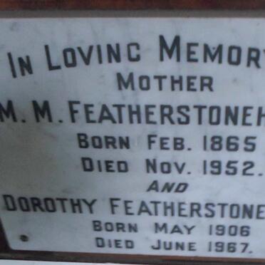 FEATHERSTONEHAUGH M.M. 1865-1952 :: FEATHERSTONEHAUGH Dorothy 1906-1967