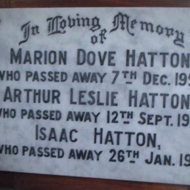HATTON Isaac -1959 :: HATTON Marion Dove -1950 :: HATTON Arthur Leslie -1954
