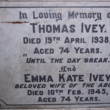 IVEY Thomas -1938 &amp; Emma Kate -1945