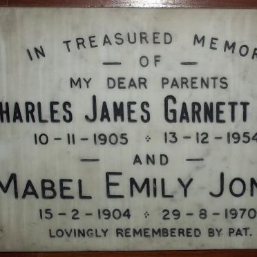JONES Charles James Garnett  1905-1954 &amp; Mabel Emily 1904-1970