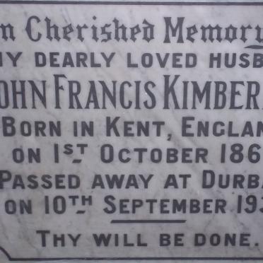 KIMBERLEY John Francis 1866-1937