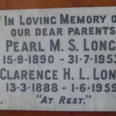 LONG Clarence Horatio Leslie 1888-1959 &amp; Pearl Mary Sarah 1890-1953