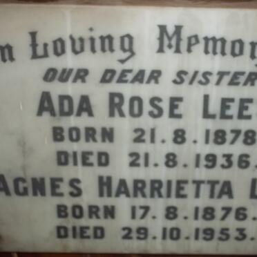 LEES Agnes Harrietta 1876-1953 :: LEES Ada Rose 1878-1936
