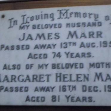 MARR James -1951 &amp; Margaret Helen -1961