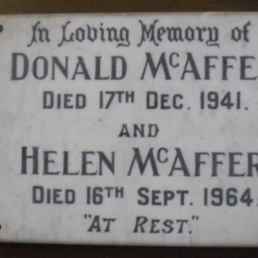 McAFFER Donald -1941 &amp; Helen -1964
