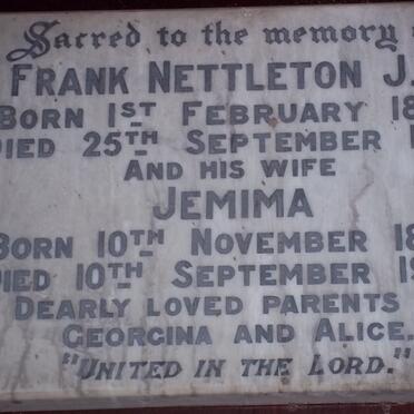 NETTLETON Frank 1867-1949 &amp; Jemima 1868-1940