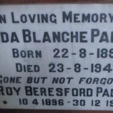 PADDON Roy Beresford 1896-1961 &amp; Vida Blanche 1897-1949