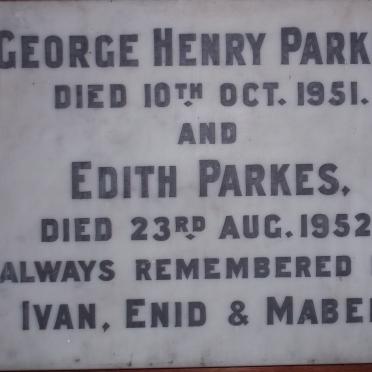 PARKES George Henry -1951 &amp; Edith -1952