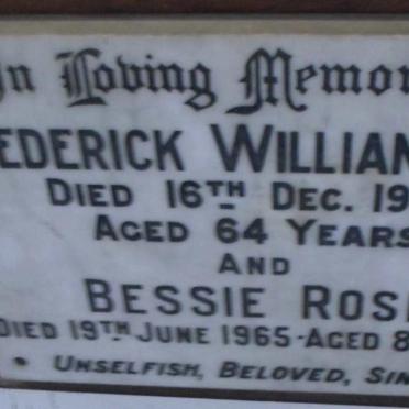 ROSE Frederick William -1953 &amp; Bessie -1965