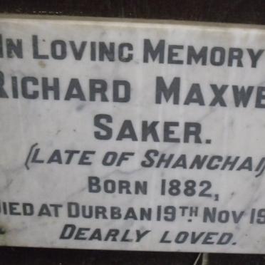 SAKER Richard Maxwell 1882-1942