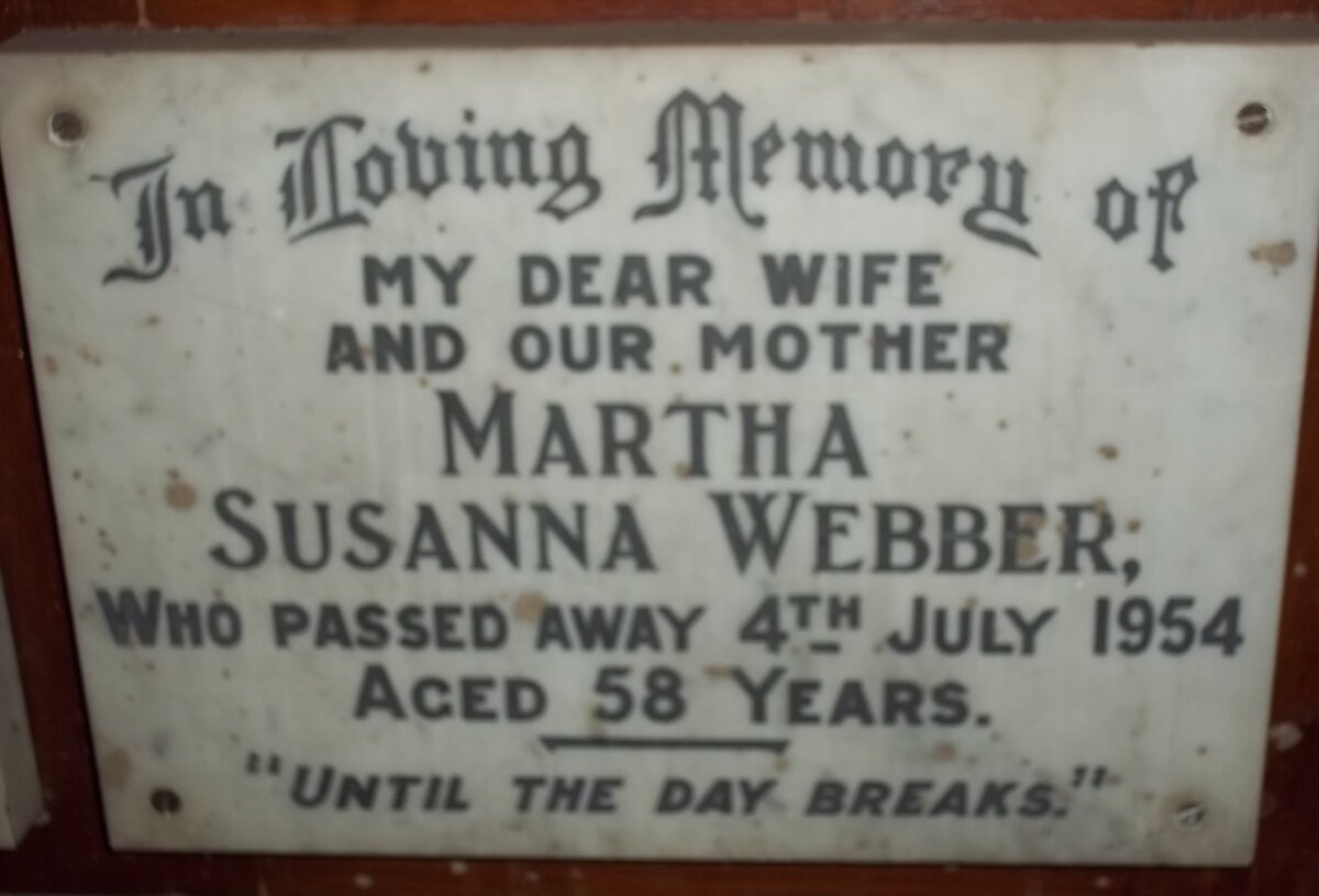 WEBBER Martha Susanna -1954