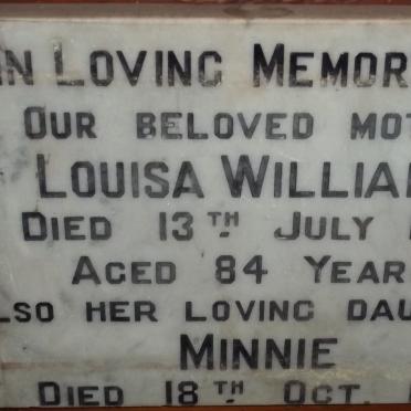 WILLIAMS Louisa -1954 :: WILLIAMS Minnie -1971