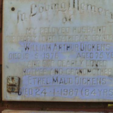 DICKENS William Arthur -1976 &amp; Ethel Maud -1987