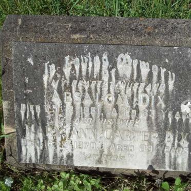 DIX Absalom -1961 &amp; Mary Ann Carter -1970