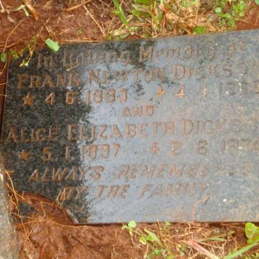 DICKSON Frank Newton 1883-1969 &amp; Alice Elizabeth 1897-1974