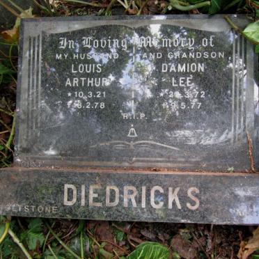 DIEDRICKS Louis Arthur 1921-1978 :: DIEDRICKS Damion Lee 1972-1977