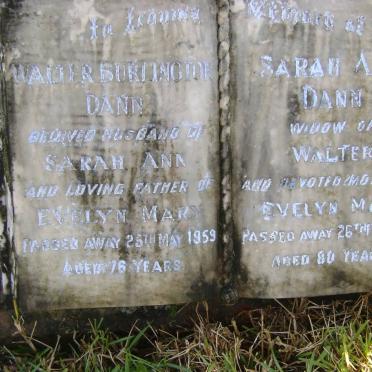 DANN Walter Burlington -1959 &amp; Sarah Ann -1963