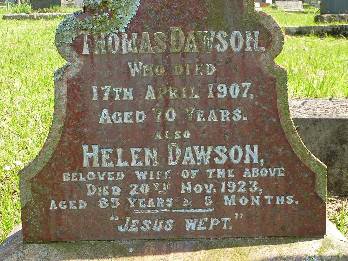 DAWSON Thomas -1907 &amp; Helen -1923