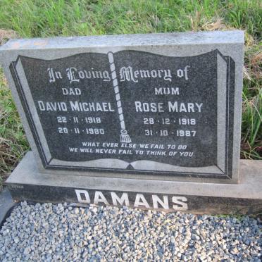DAMANS David Michael 1918-1980 &amp; Rose Mary 1918-1987